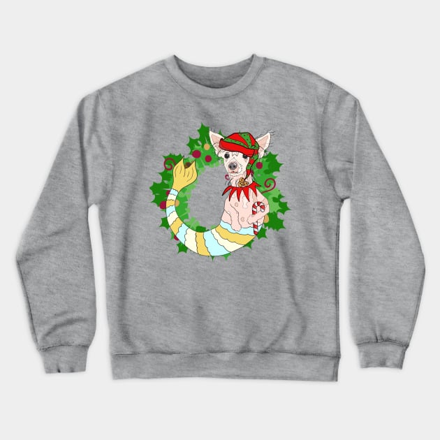 Ugly Christmas Sweater Mermutt Crewneck Sweatshirt by abrushwithhumor